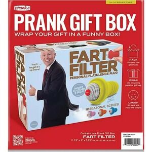 Prank-O Fart Filter Prank Gift Box Funny Gag Gift Wrap White Elephant PP401046